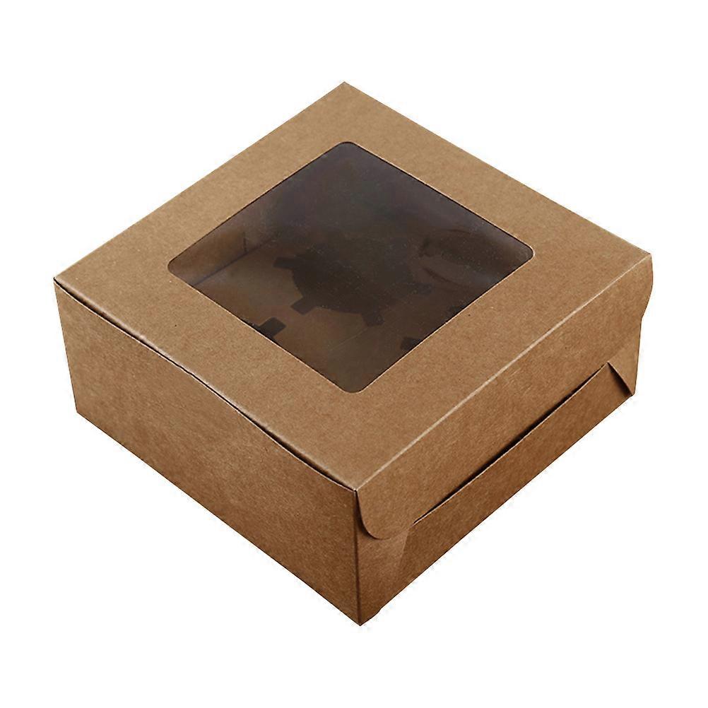 Kraft Paper Cupcake Box with Insert for Storage Use Coffee Cavities Food Grade
