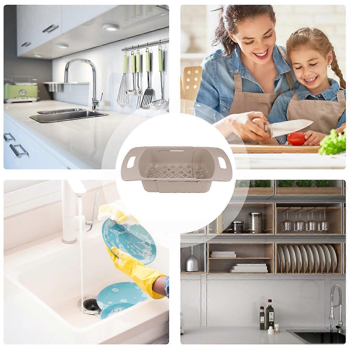 Sink Drain Basket Storage Kitchen Container Bowl Chopsticks Dish Rack 1 Set