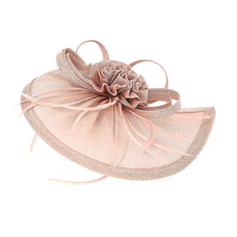 Retro Elegant Veil Fascinator Headband for Women – Lightweight and Comfortable Blush Pink Accessory for Weddings, Evening Parties, and Banquets