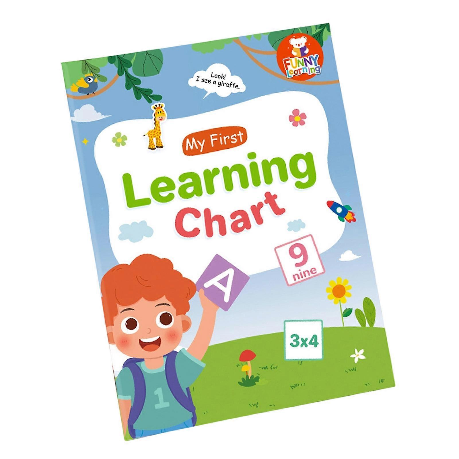 Multifunctional English Word Learning Chart Vocabulary Words Building Poster Chart 28.7x21cm For Home School Classroom Multicolor