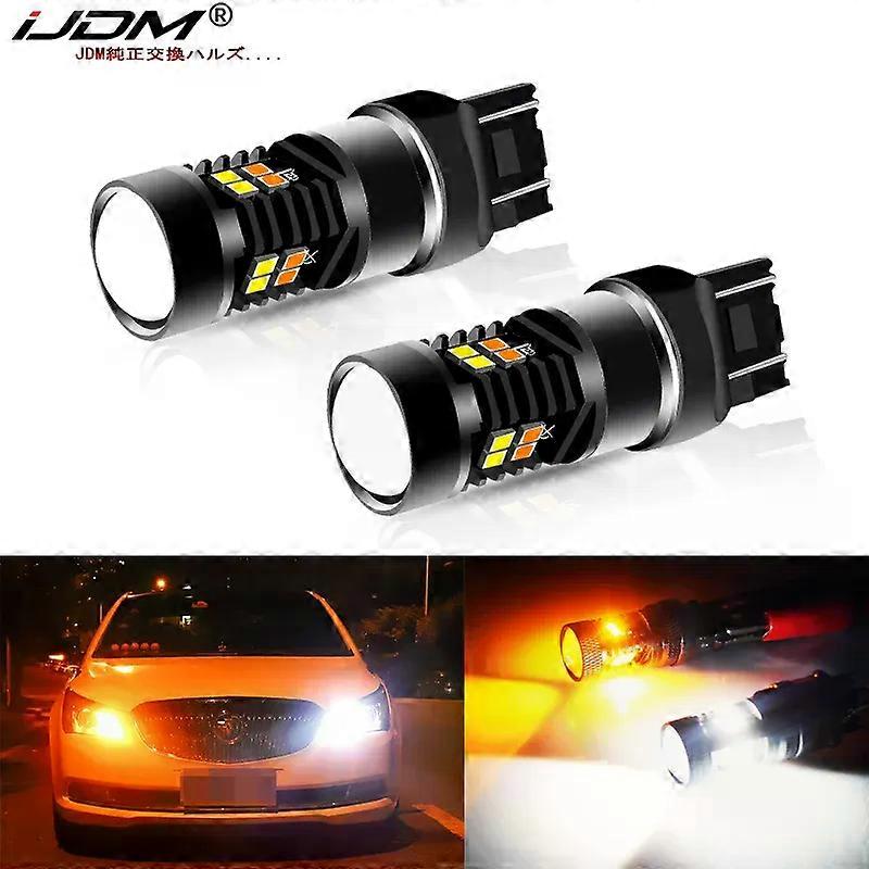 Extremely Bright 3030 Chipsets White/Yellow 7441 7443 7444 Switchback LED Bulbs with Projector For Turn Signal Lights 12V