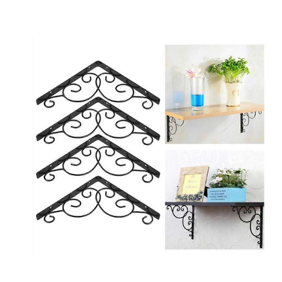 Iron Decorative Hanging Brackets Shelf Brackets for Wall Mounted Use 2Pcs