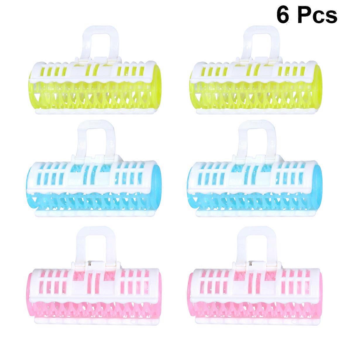 6pcs Hair Curlers Rollers See Through Bang Curlers Plastic Hair Rollers Hairstyle Tools (Small Size)