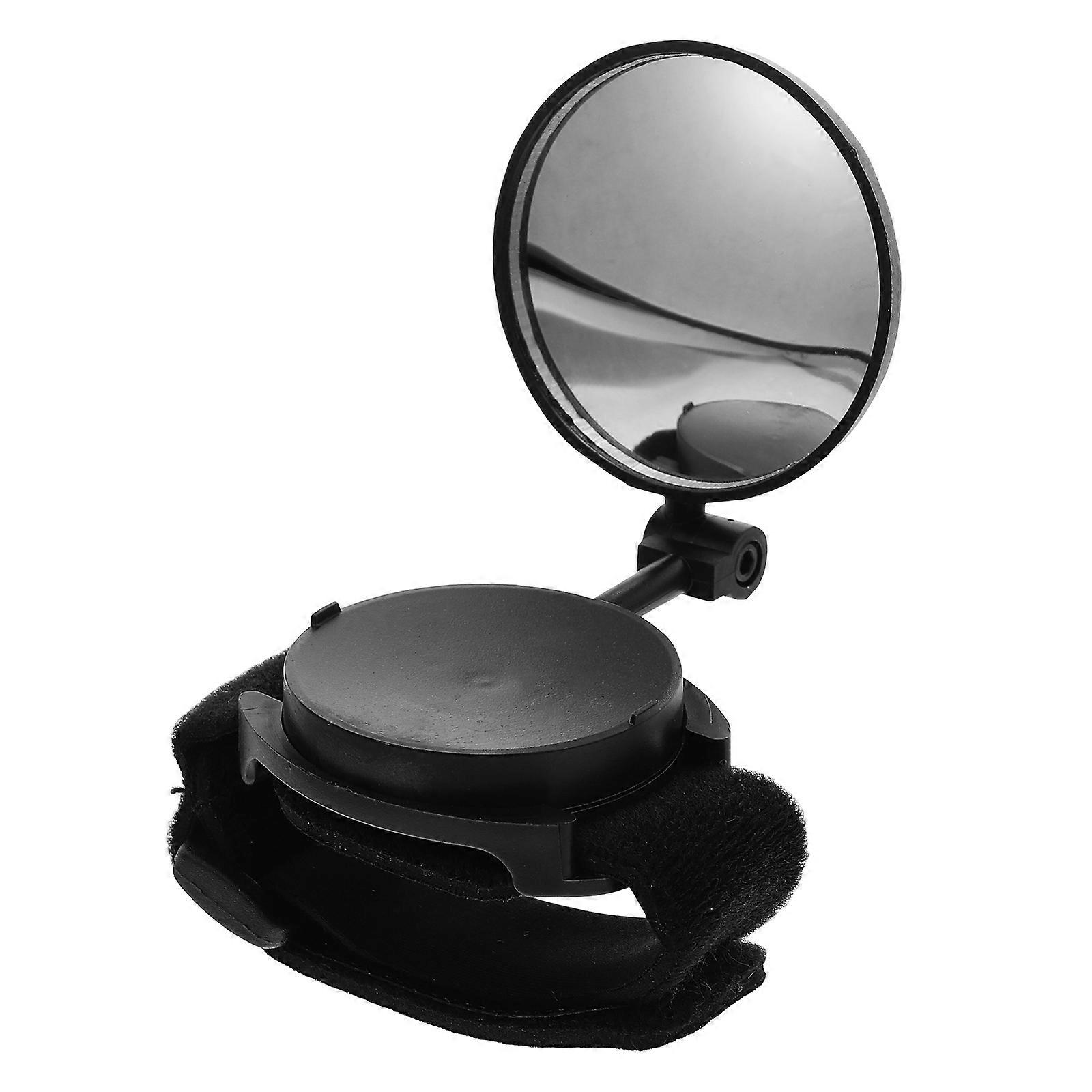 Rear View Mirror Wristband for Electric, Mountain, and Road Bikes – Wide Angle Reflective Cycling Safety Accessory – Black