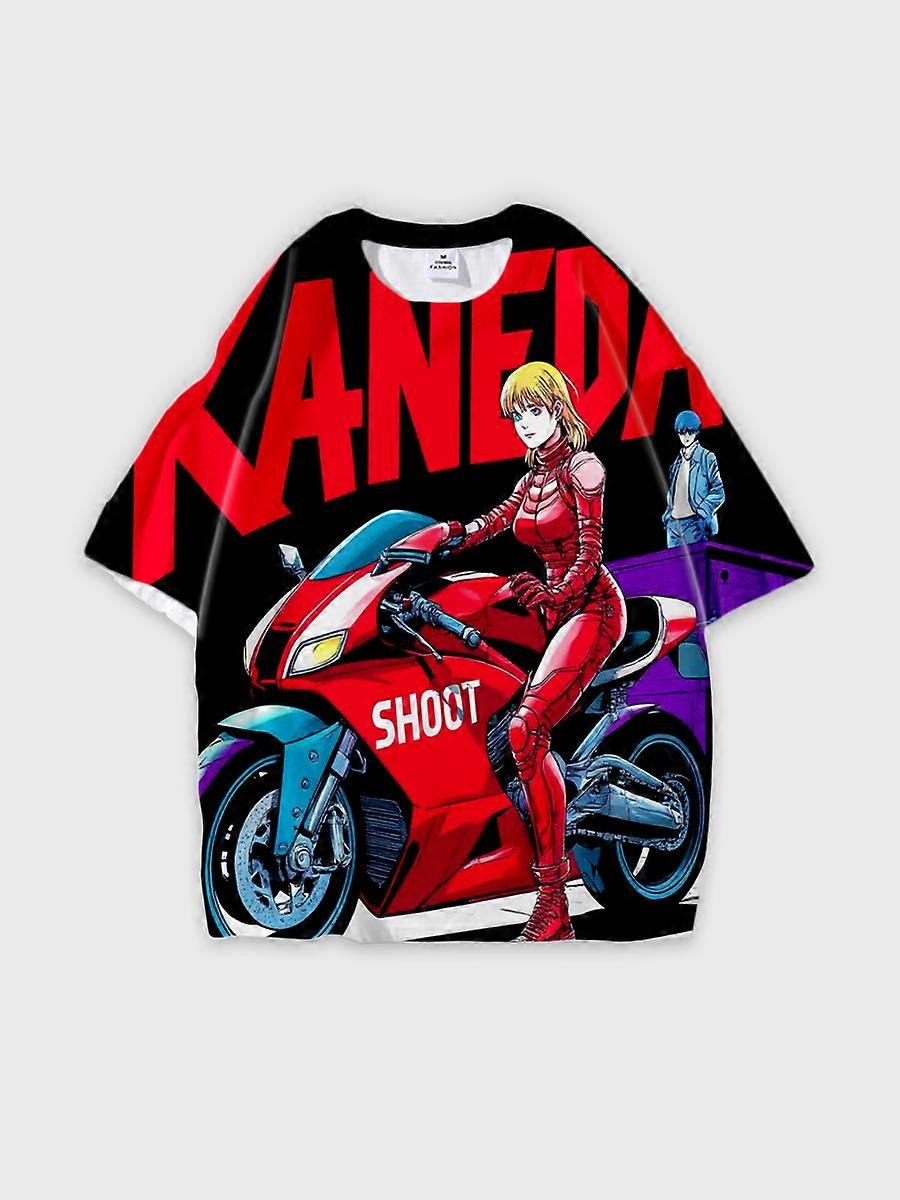 T-shirt round neck Pattern loose short sleeve E3023