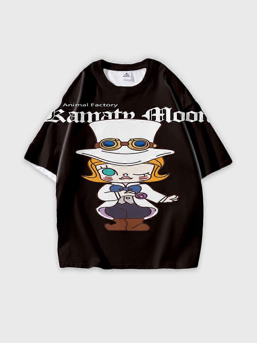 T-shirt round neck Pattern loose short sleeve B1616