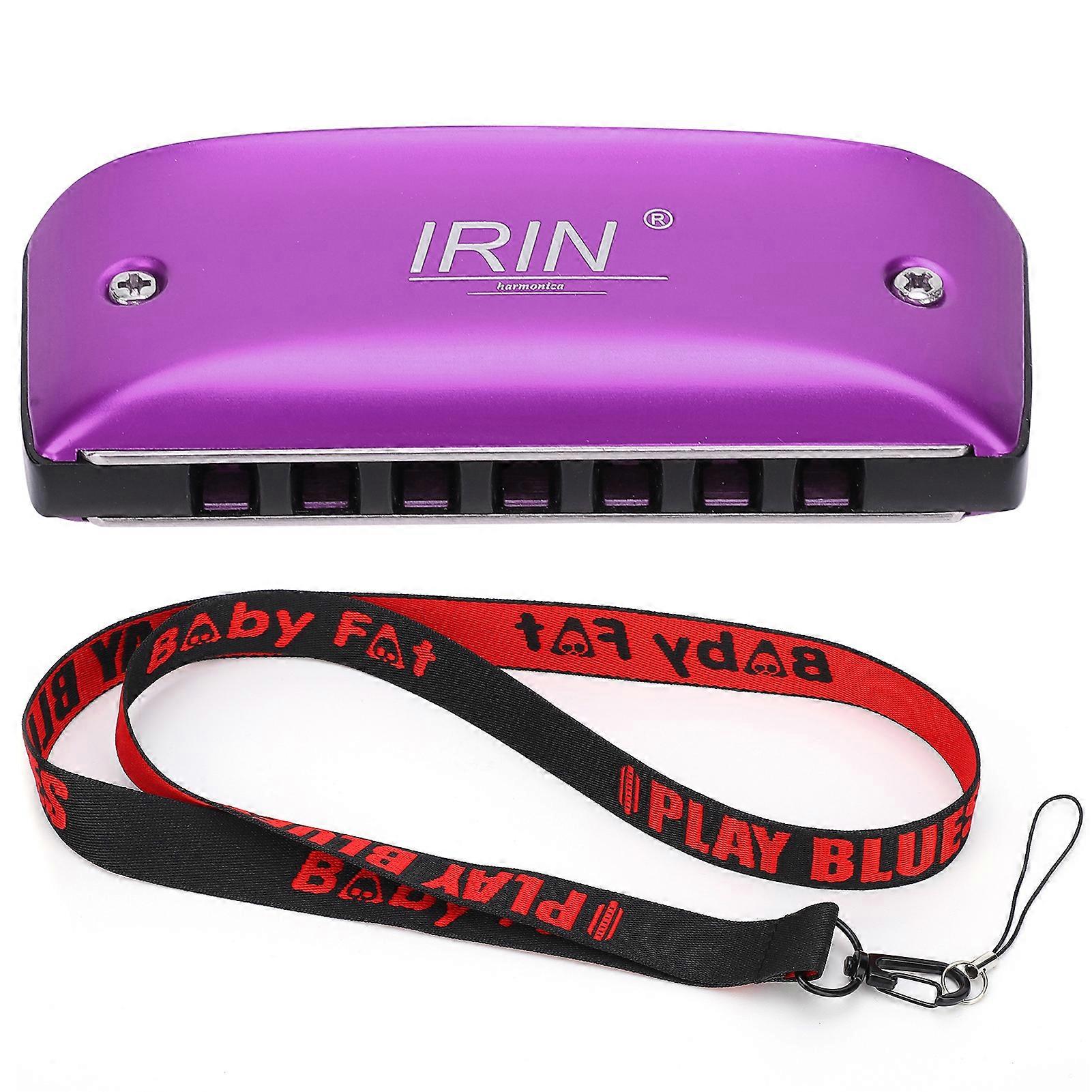 Harmonica 7-Hole Mini Blues Student Adult Beginner Playing Color Mouth Organ Wind InstrumentC Key Purple