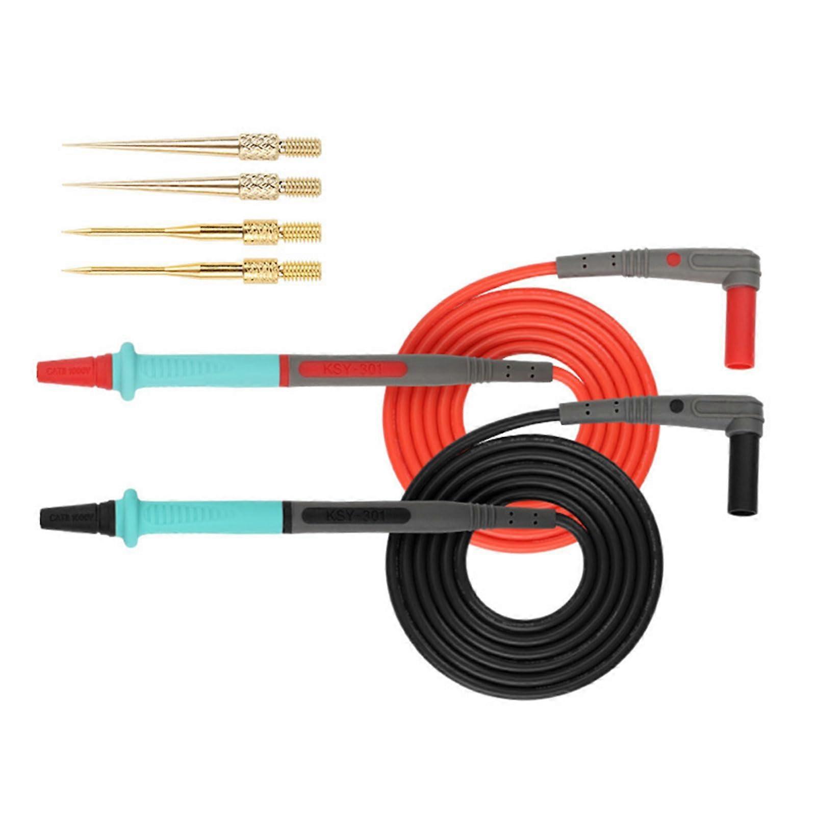 quality 20A Multimeter Test Leads with Fine Tips and Durable SiliconeInsulated Wire for Engineers' Tools Ref: 6230