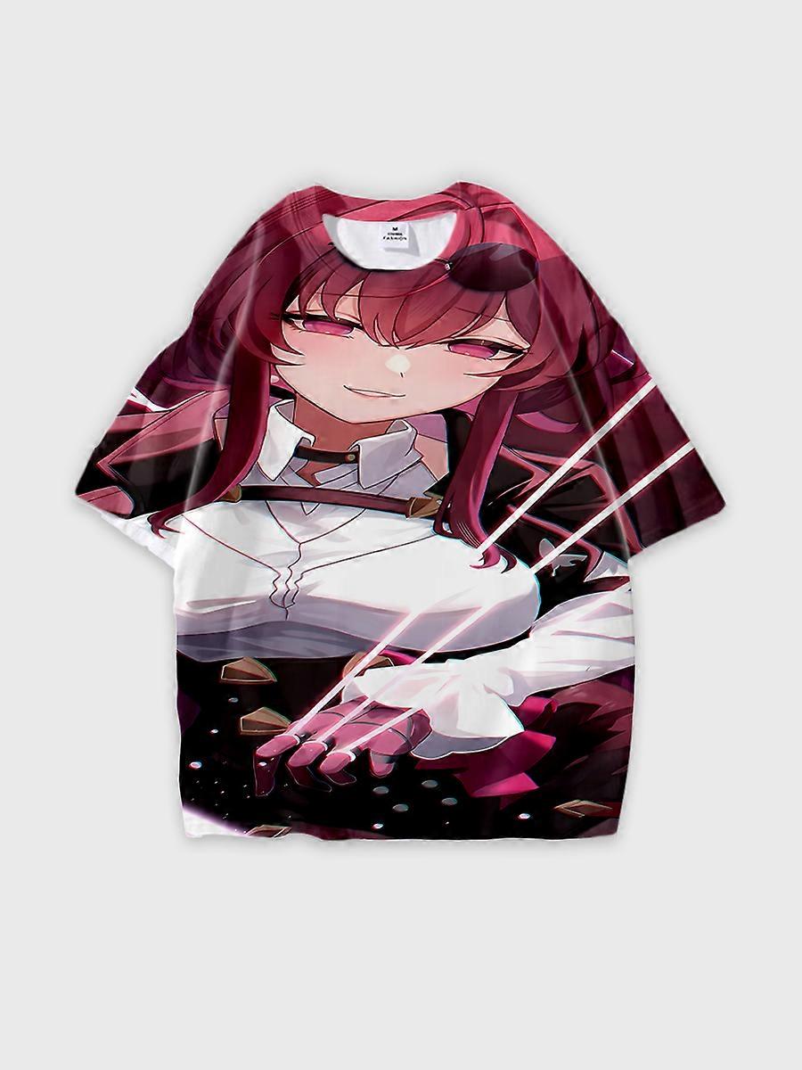 T-shirt round neck Role Pattern loose short sleeve K208