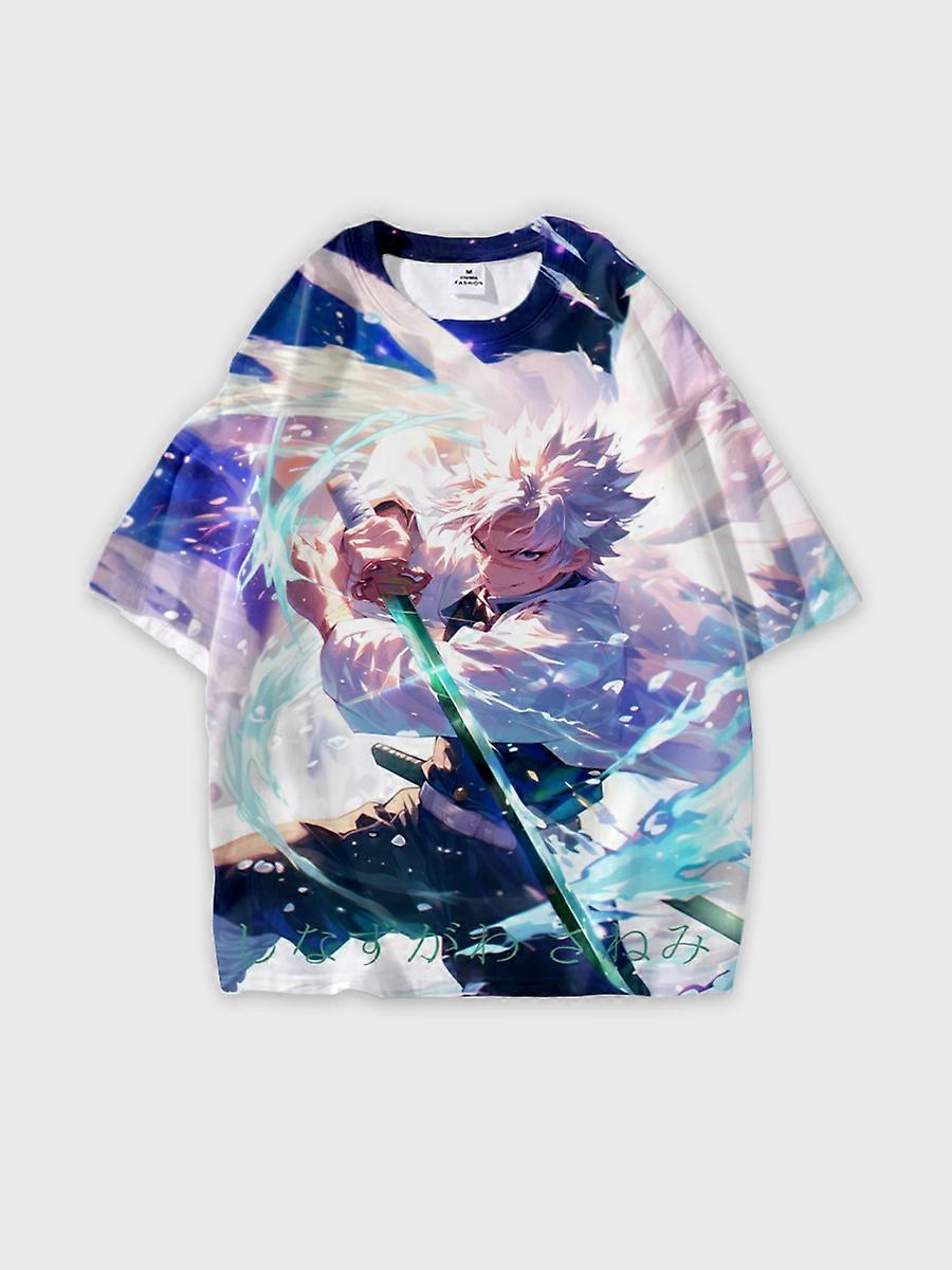 T-shirt round neck Character Pattern loose short sleeve P3440