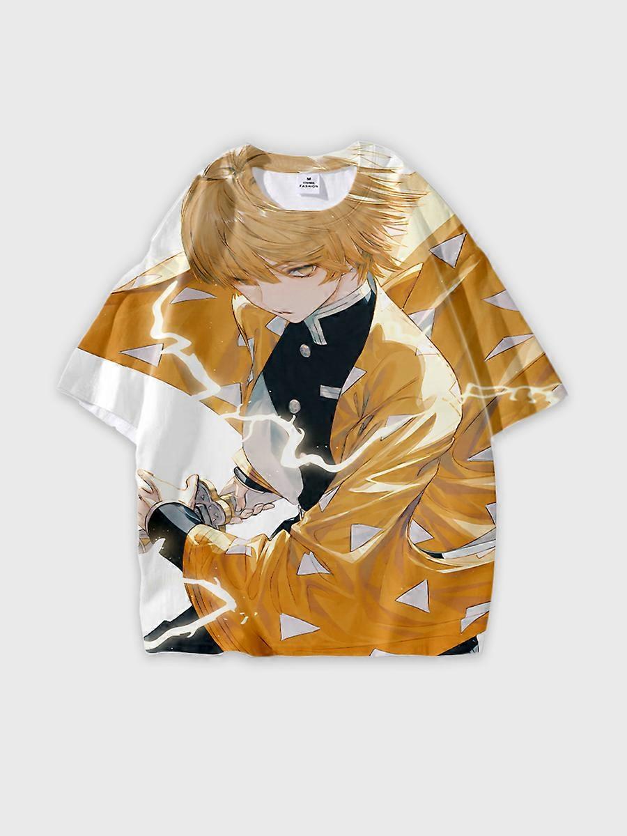 T-shirt round neck Character Pattern loose short sleeve P3395