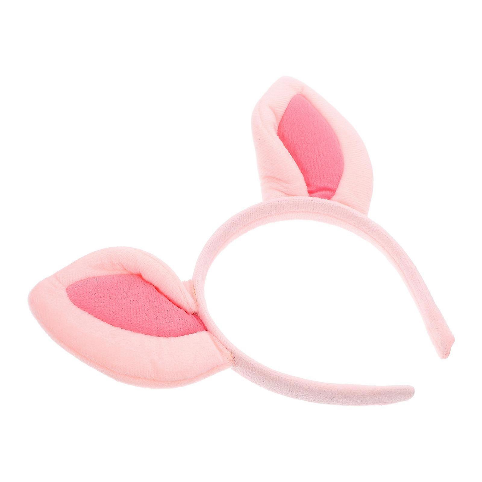 Pink Animal Ears Headband for Women Lightweight Fabric and Plastic Masquerade Party Accessory Fits Most People 3.5 Inches