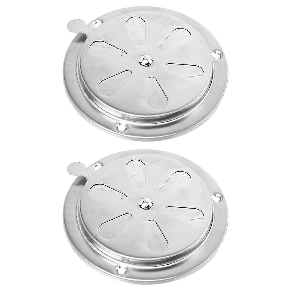 Silver Stainless Steel Air Vent Damper for Rv Ventilation 2Pcs Efficient Control