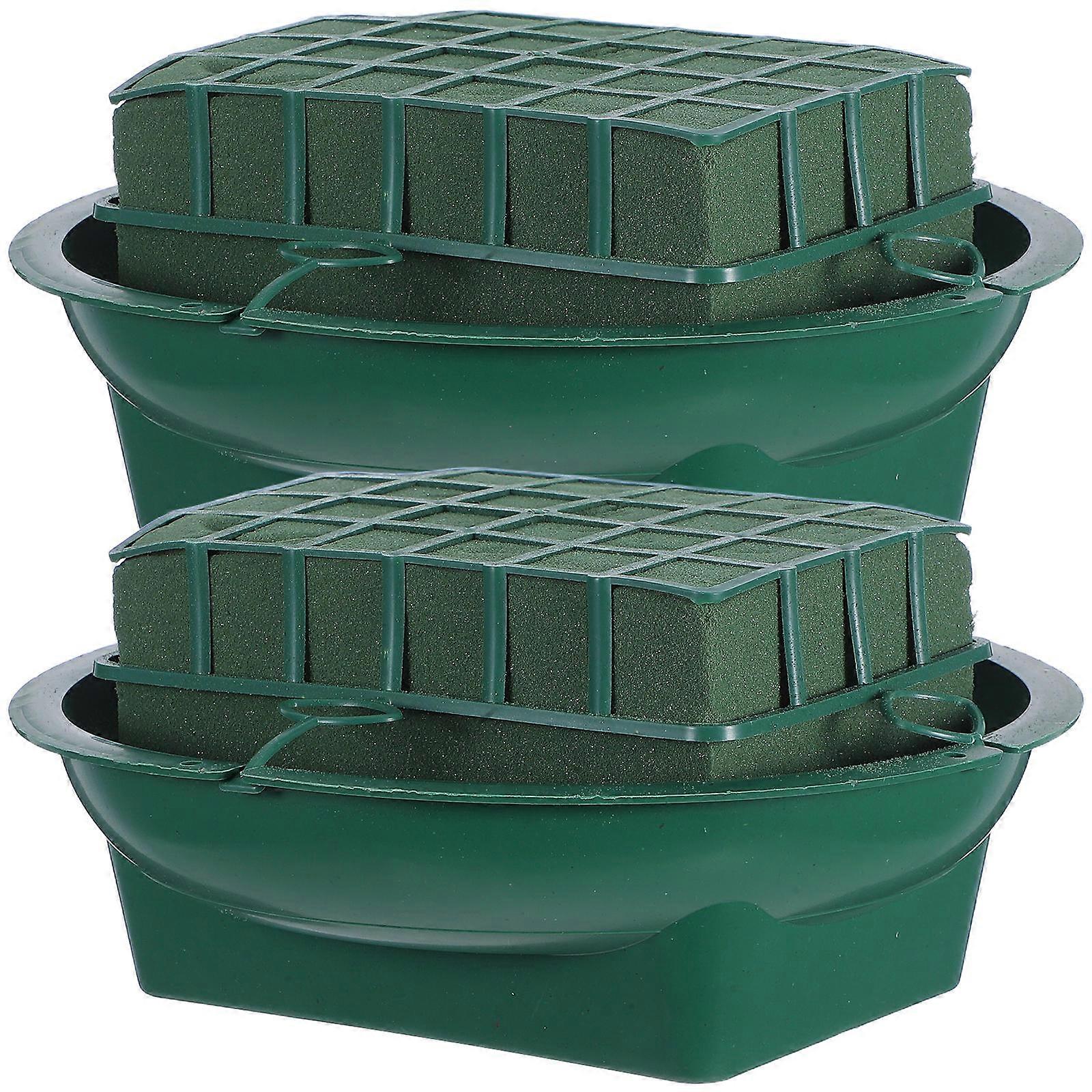 Durable Plastic Floral Foam Pot with Mesh Grid Round Flower Mud Holders for Secure Dried Artificial Flower Arrangements, Enhanced Airflow for Root