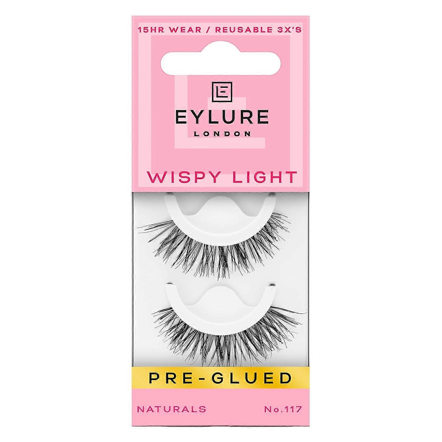 Press-On Pre-Glued False Eyelashes, Thin Light Textured Eyelashes, Size 117, 1 Pair Thin Size 117 Single Pack