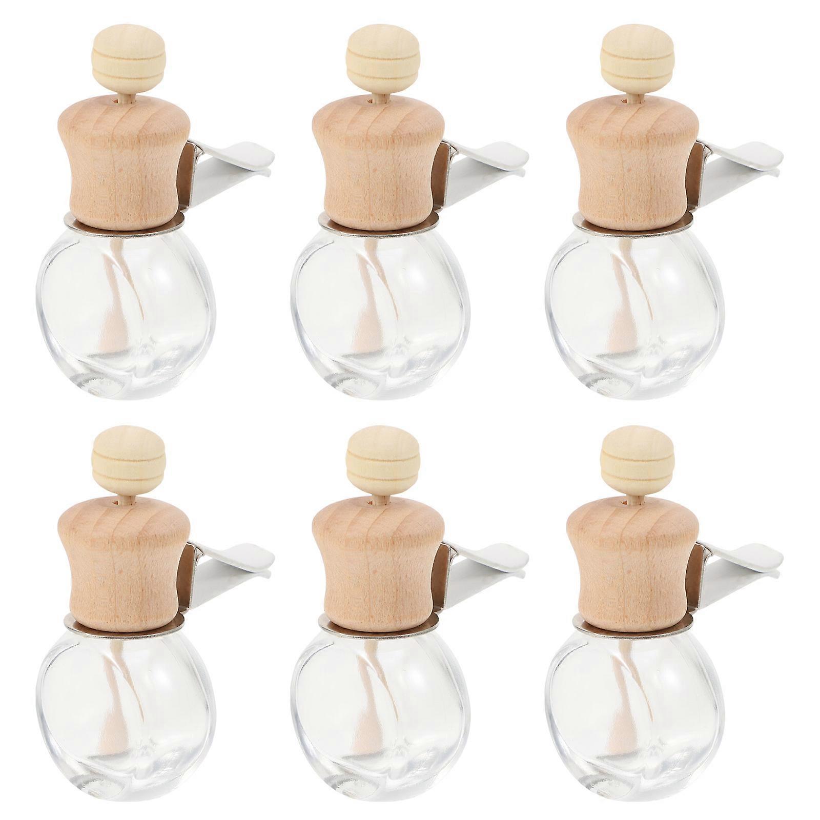 6pcs Glass Essential Oil Bottles for Vent Clip Aromatherapy Multi Color Rotatable Perfume