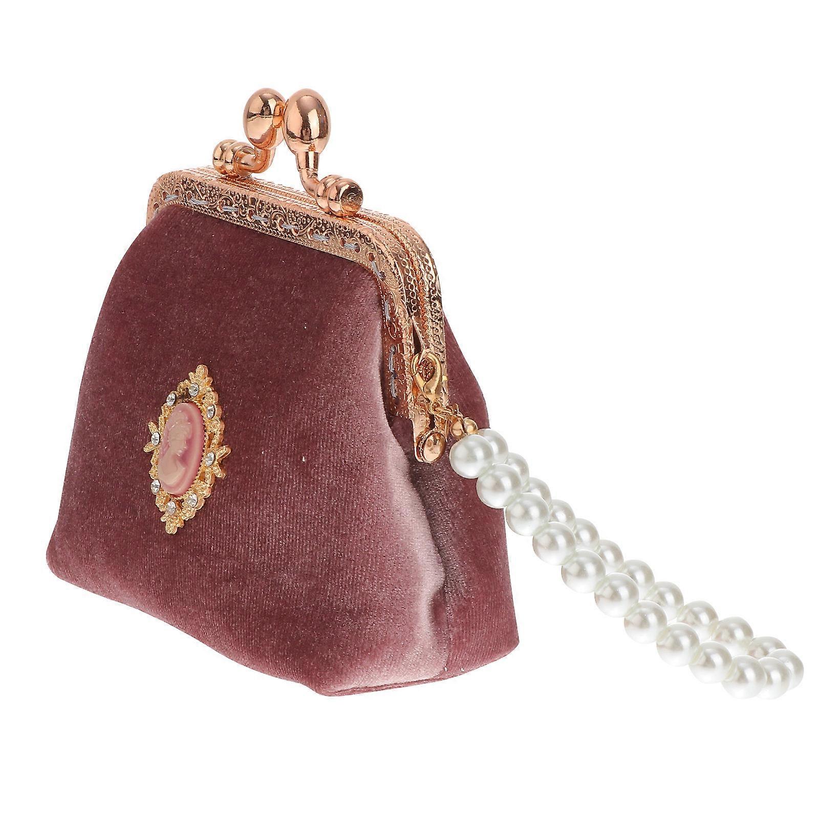 Masteelf خمر نمط 1 مجموعة جميلة عملة الحقيبة المحمولة محفظة صغيرة للفتيات النساء السيدات أزياء تغيير حقيبة أحمر