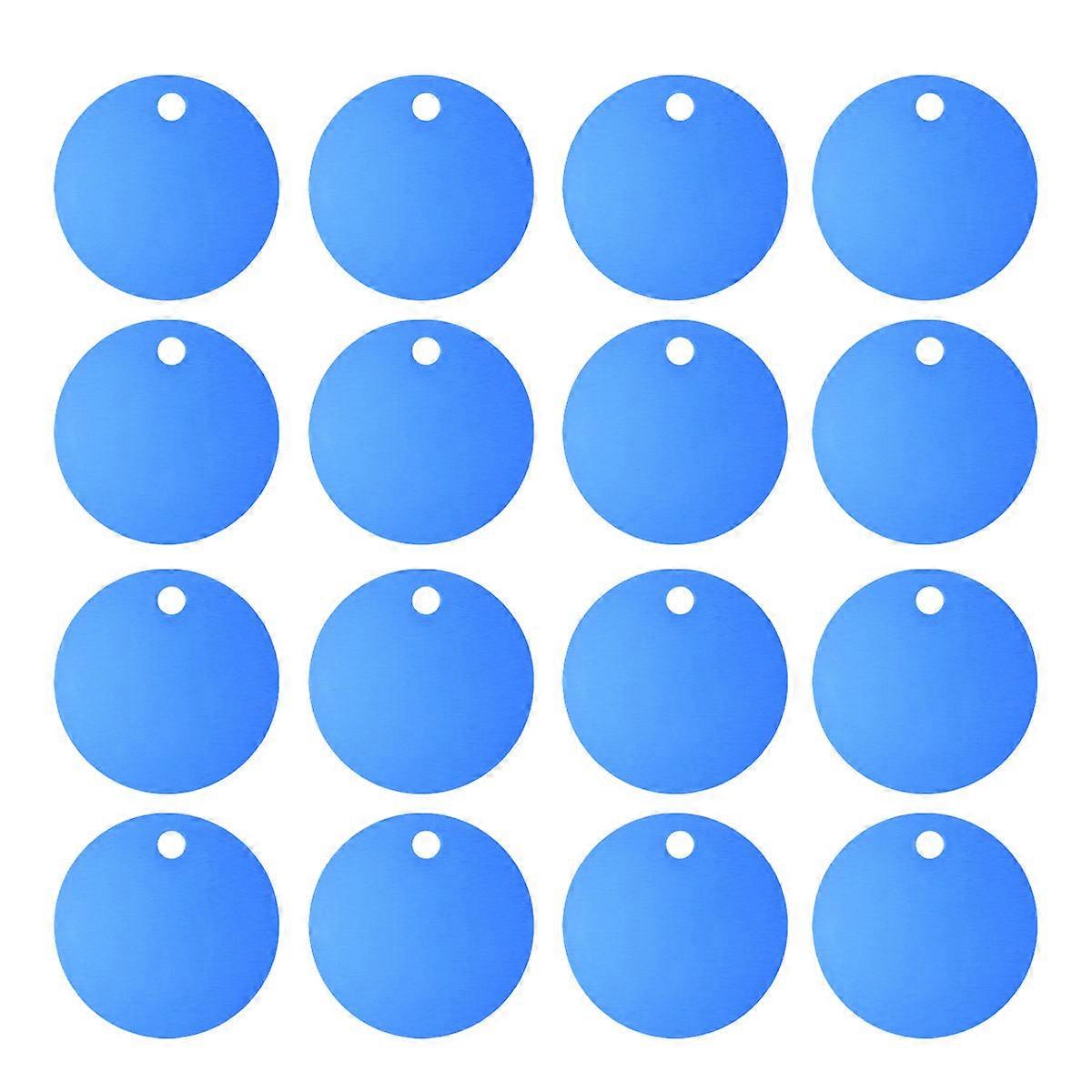 16pcs Durable Aluminum Alloy Pet ID Tags for Dogs, Lightweight Round Blank Pendants for DIY Engraving, Scratch Resistant