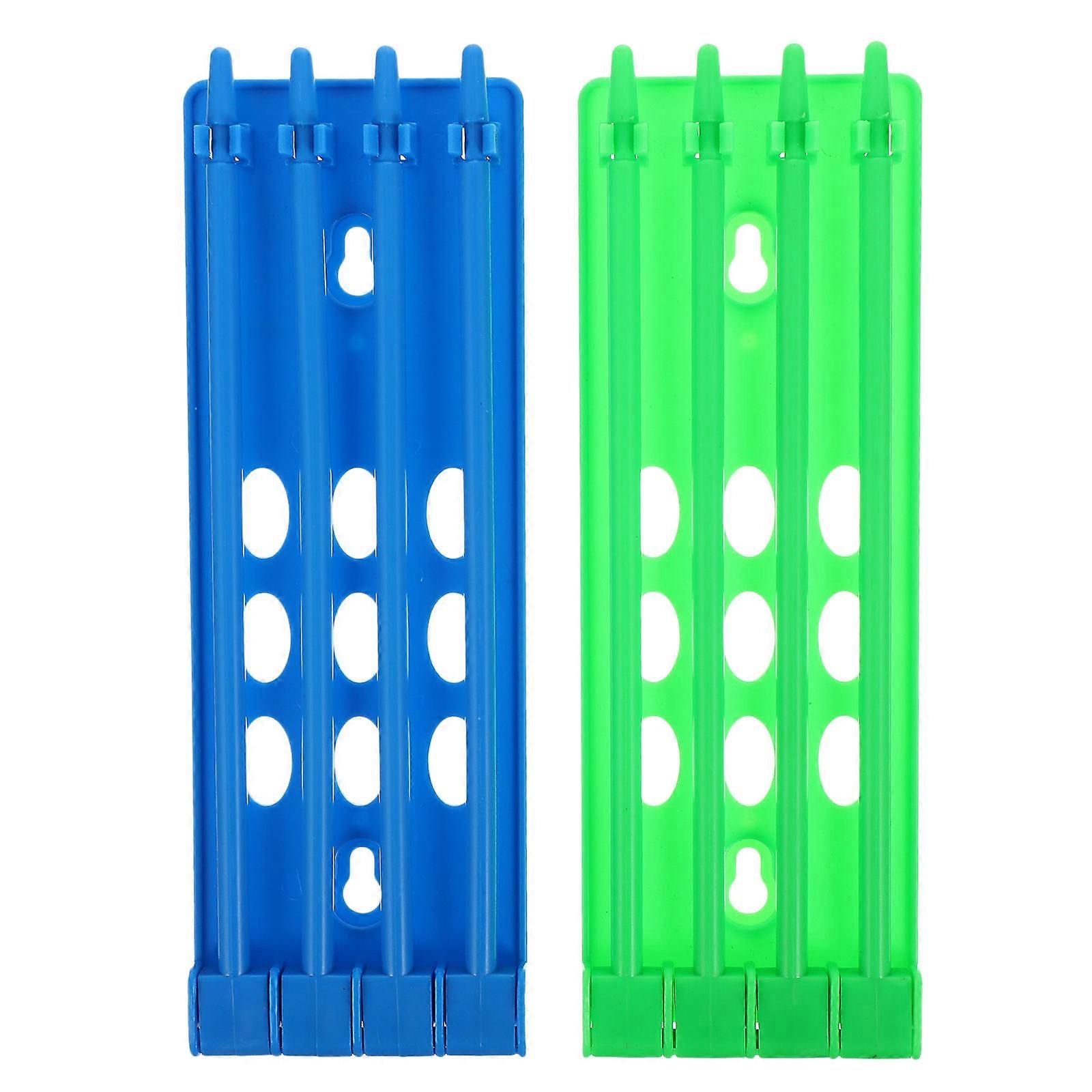 2pcs Multi Pigeon Ring Holder Rack for Poultry Leg Bands Organizer, Blue and Green Foot Ring Stand for Breeding and Bird Management