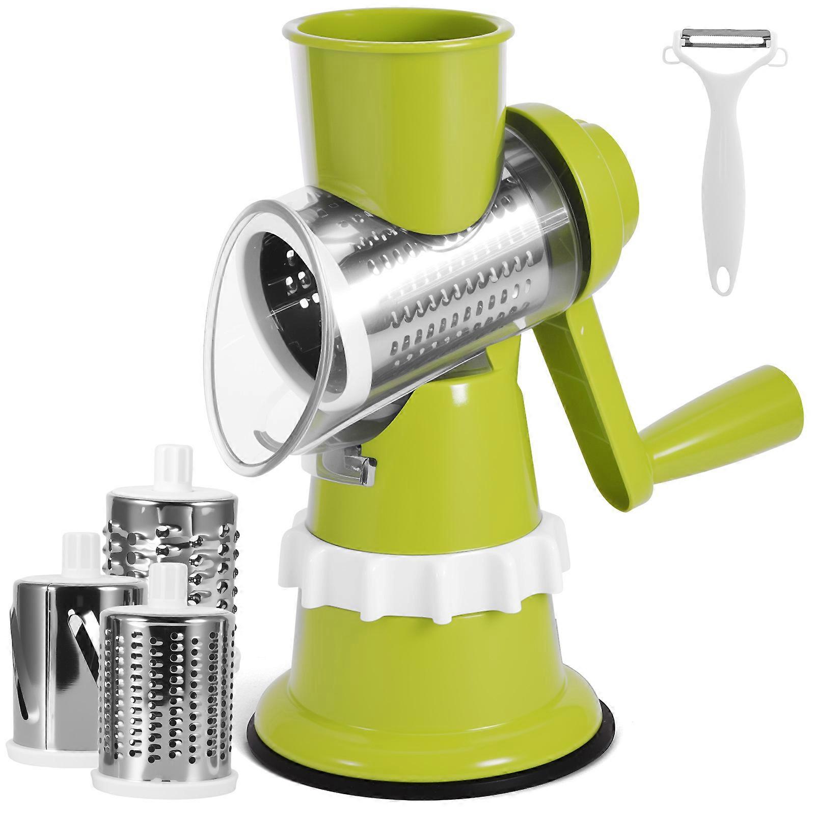 Multi-function Grater Slicer + Peeler (3 Grating Drums - Green)