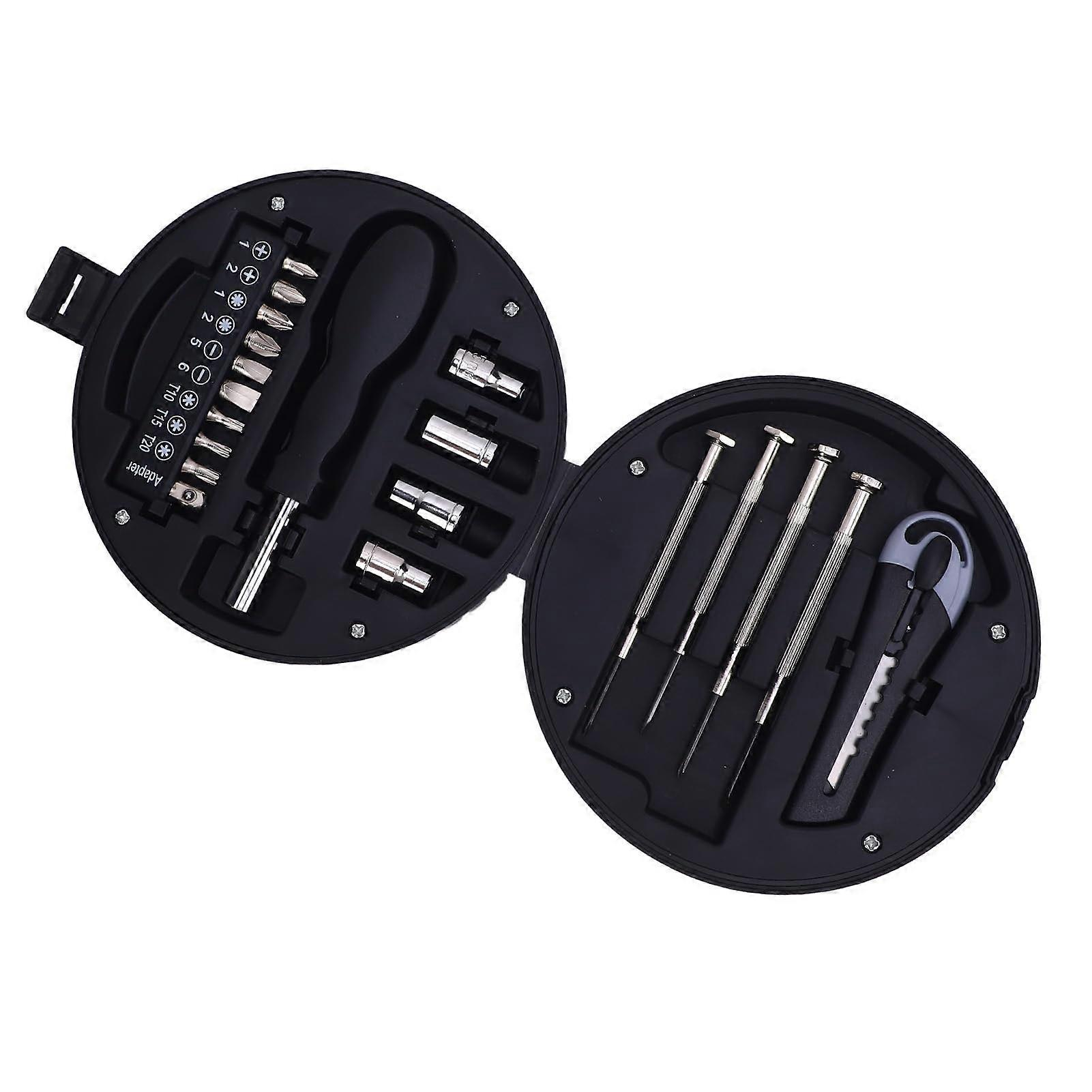 20pcs Tire Shaped Tool Hardware Set, Carbon Steel Multi-Functional Kit with Storage Box for Home Repair and Maintenance