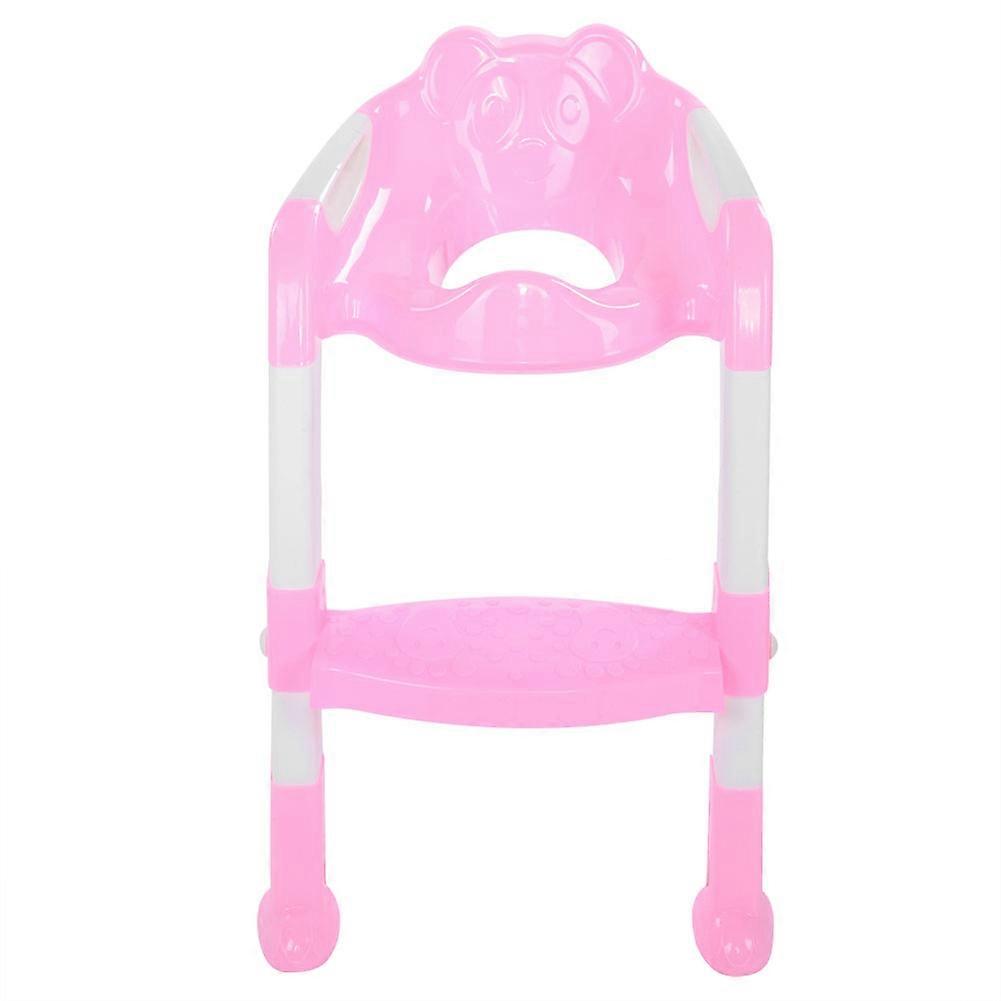 Plastic Adjustable Folding Climbing Ladder Pattern Potty Chair Toilet Seat Kid Toddler(Pink)