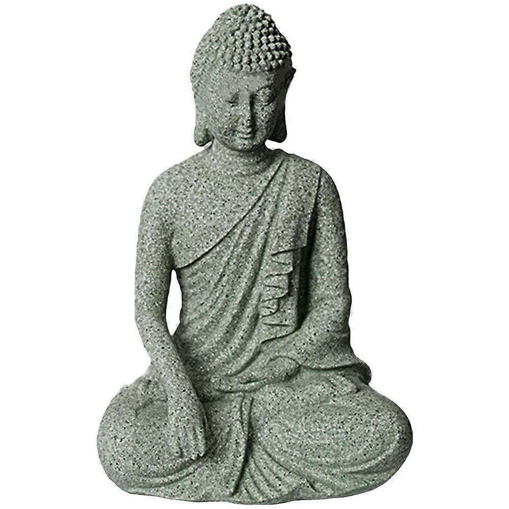 Statue de Bouddha pour la décoration de l’aquarium grès vert gris 6,5 pouces