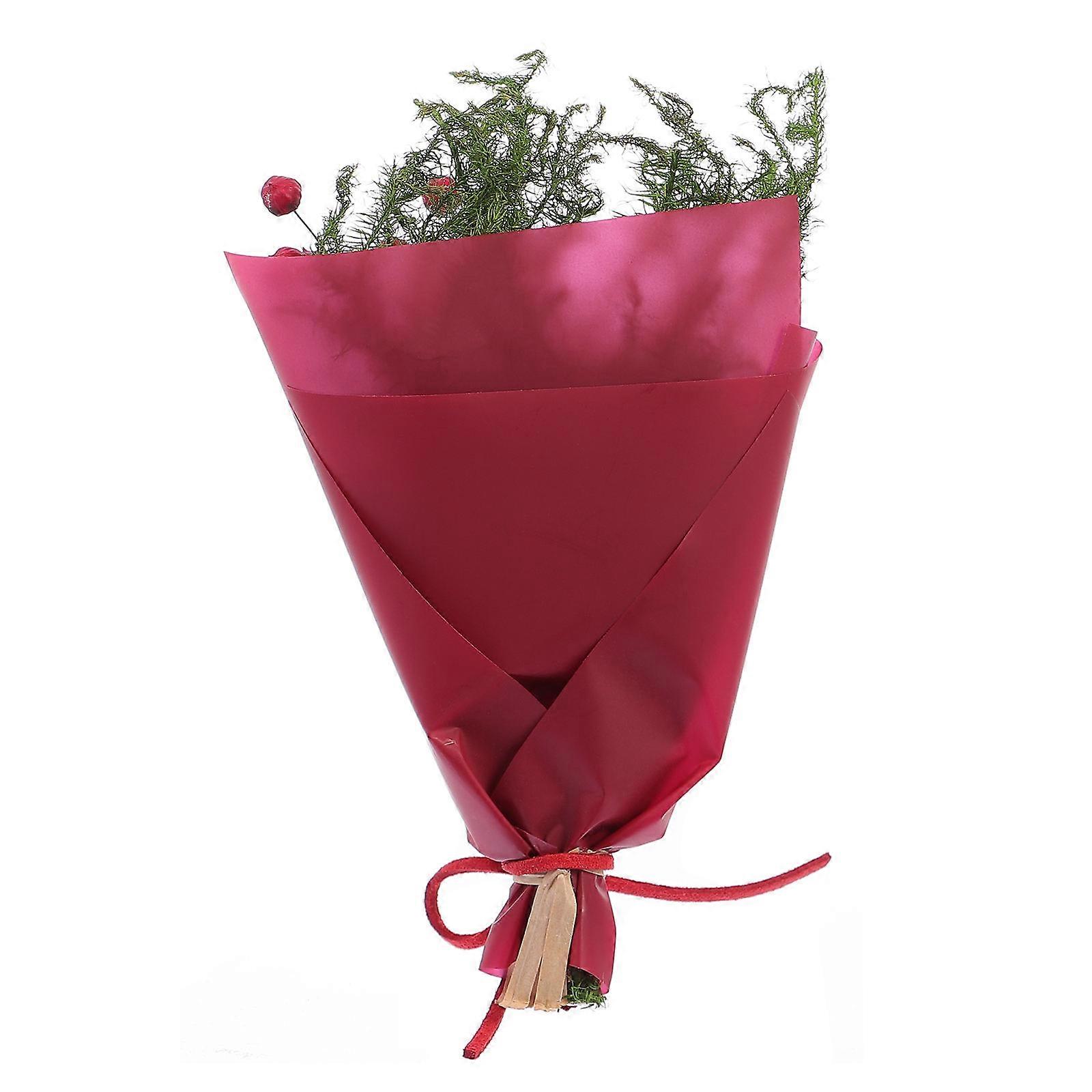 Bouquet Gift Box for Decoration with Merry Christmas Design Assorted Color Plastic and Paper 1 Pc