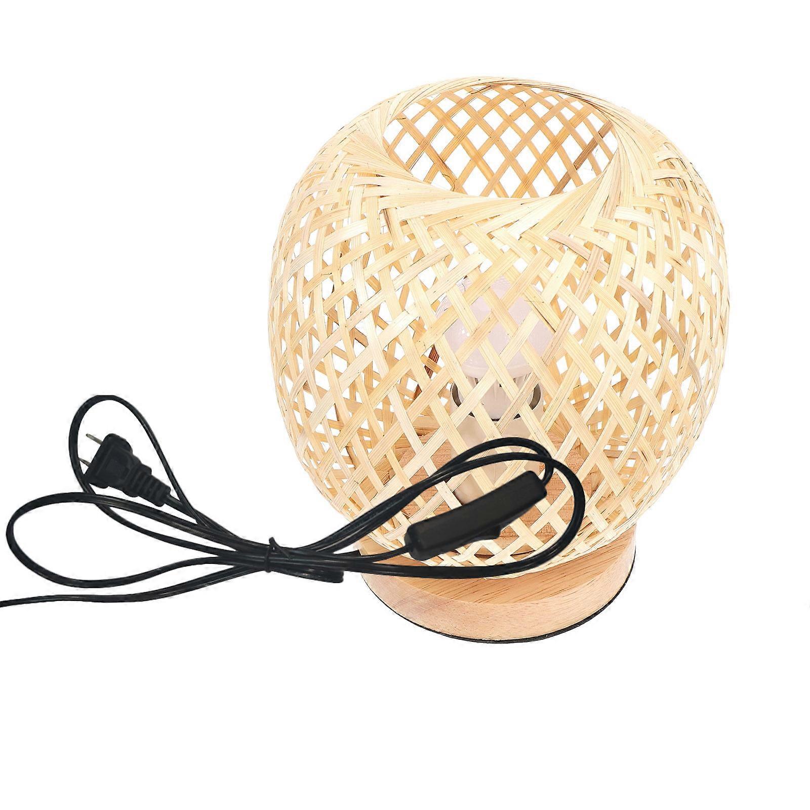 Japanese Style Desk Lamp Beige Synthetic Material for Home Lighting Use