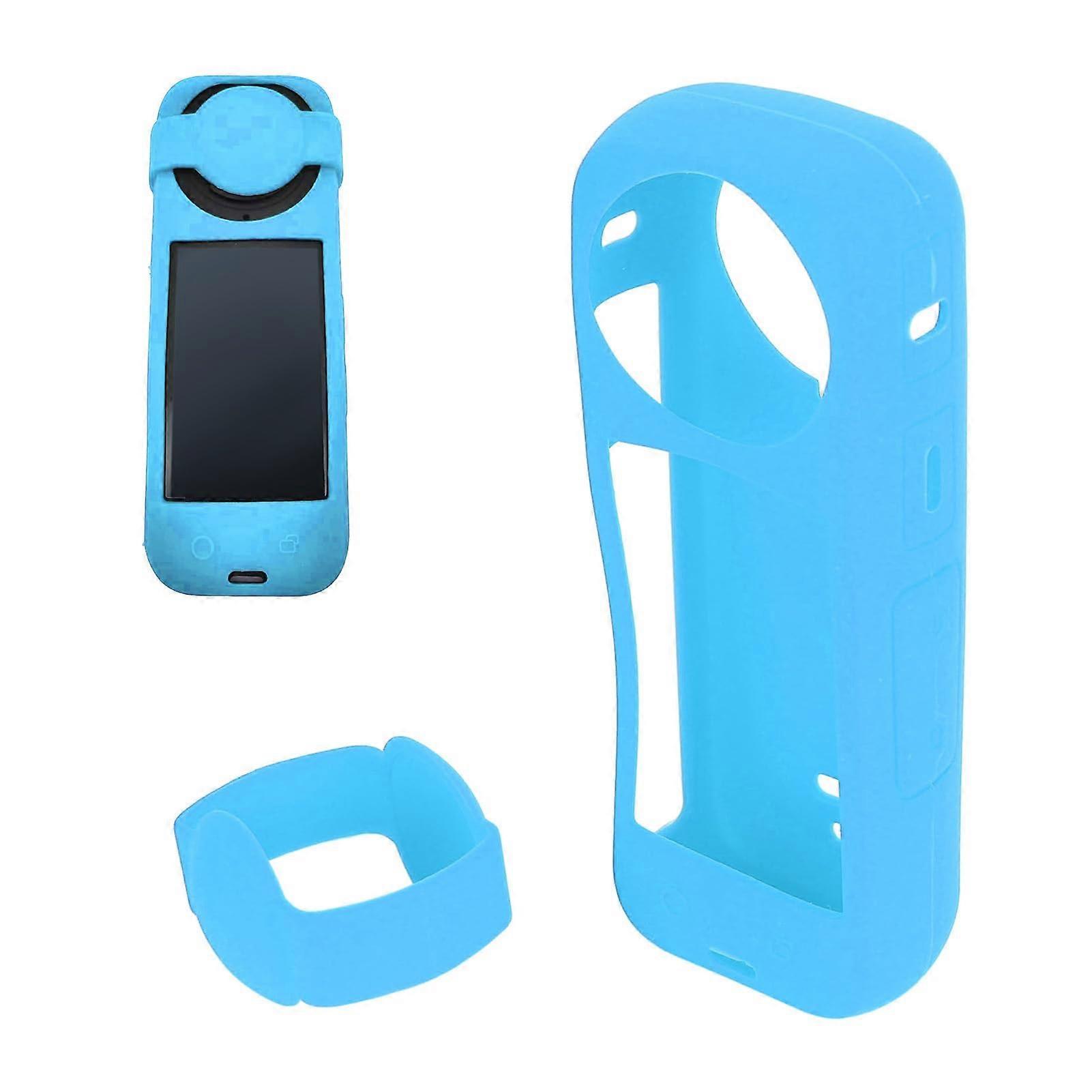Protective Case for X4 Camera, Shockproof Silicone Material, 360 Degree Cover, Portable Design, Blue Color, Action Camera Accessory