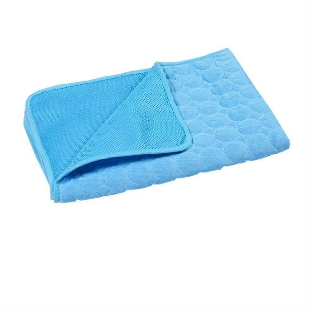 Summer Cooling Mat for Dogs and Cats, Washable Blue Mesh Pet Blanket, 70 x 55 cm for Small, Medium, Large Pets