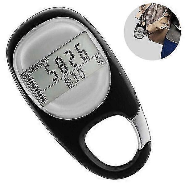 3D Digital Pedometer Step Counter with Clip - Walking Distance Tracker