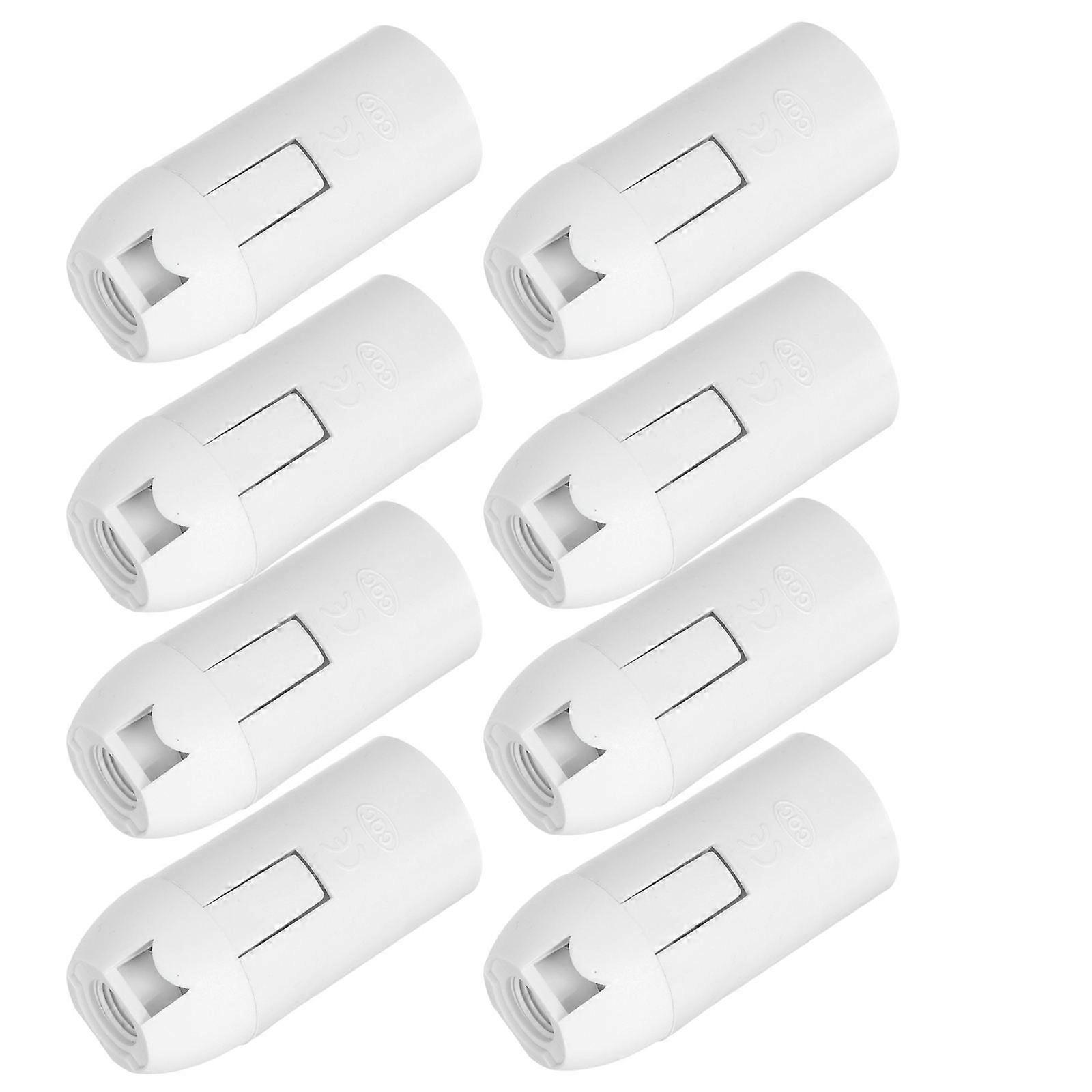 8 Pieces E14 Table Lamp Holder Creative White Plastic Socket for Home Use