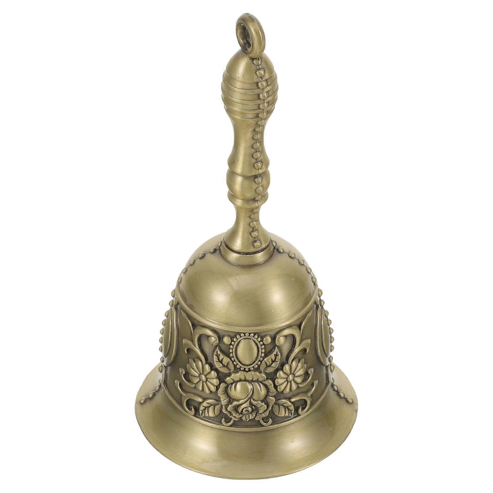 Loud Sound Vintage Hand Bell Multi-functional Call Bell For Guests 11x8.2cm Retro Style 1Pack