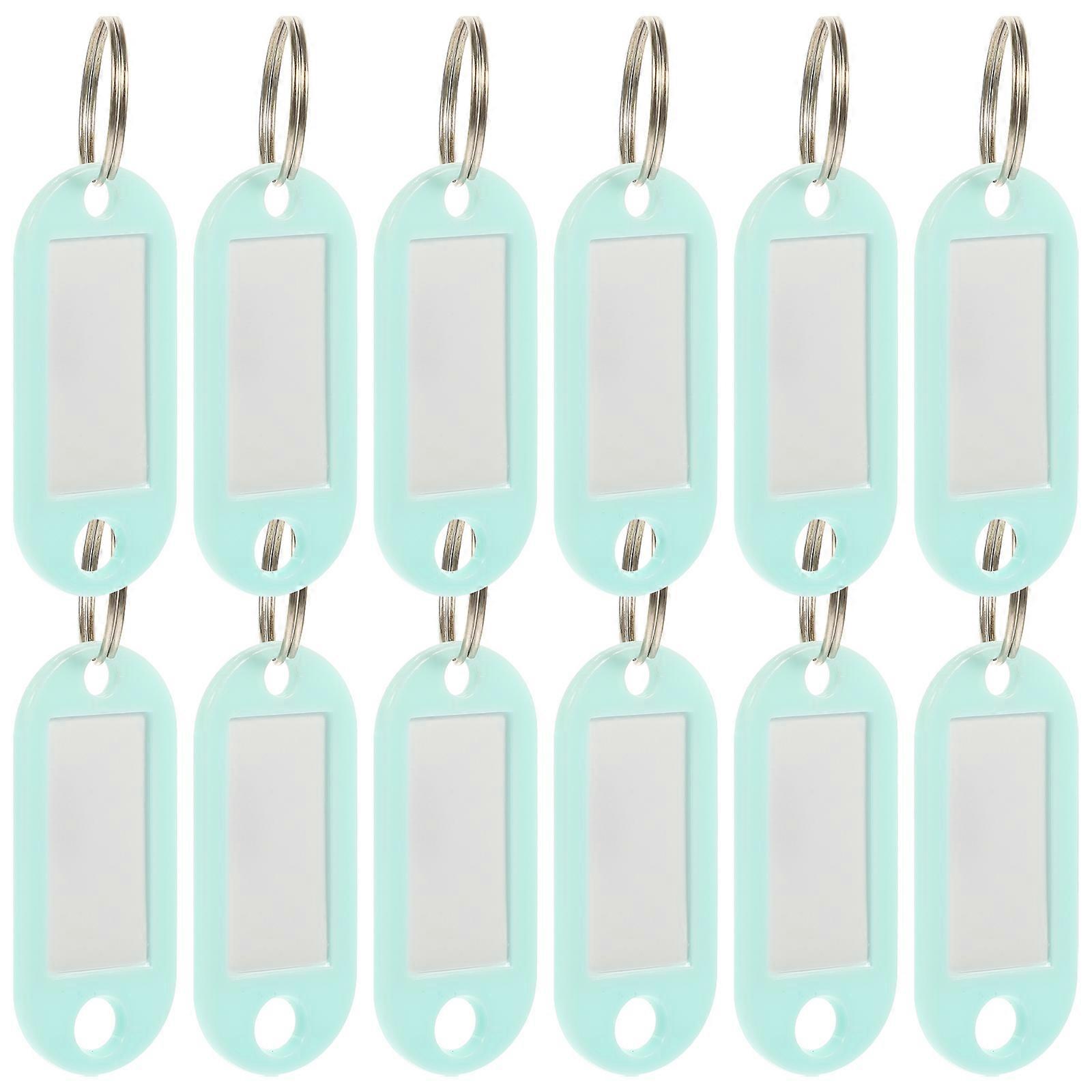 15Pcs Name Label Tags For Organizing Luggage Keys And USB Drives Suitable For Travel And Moving In Bright Green