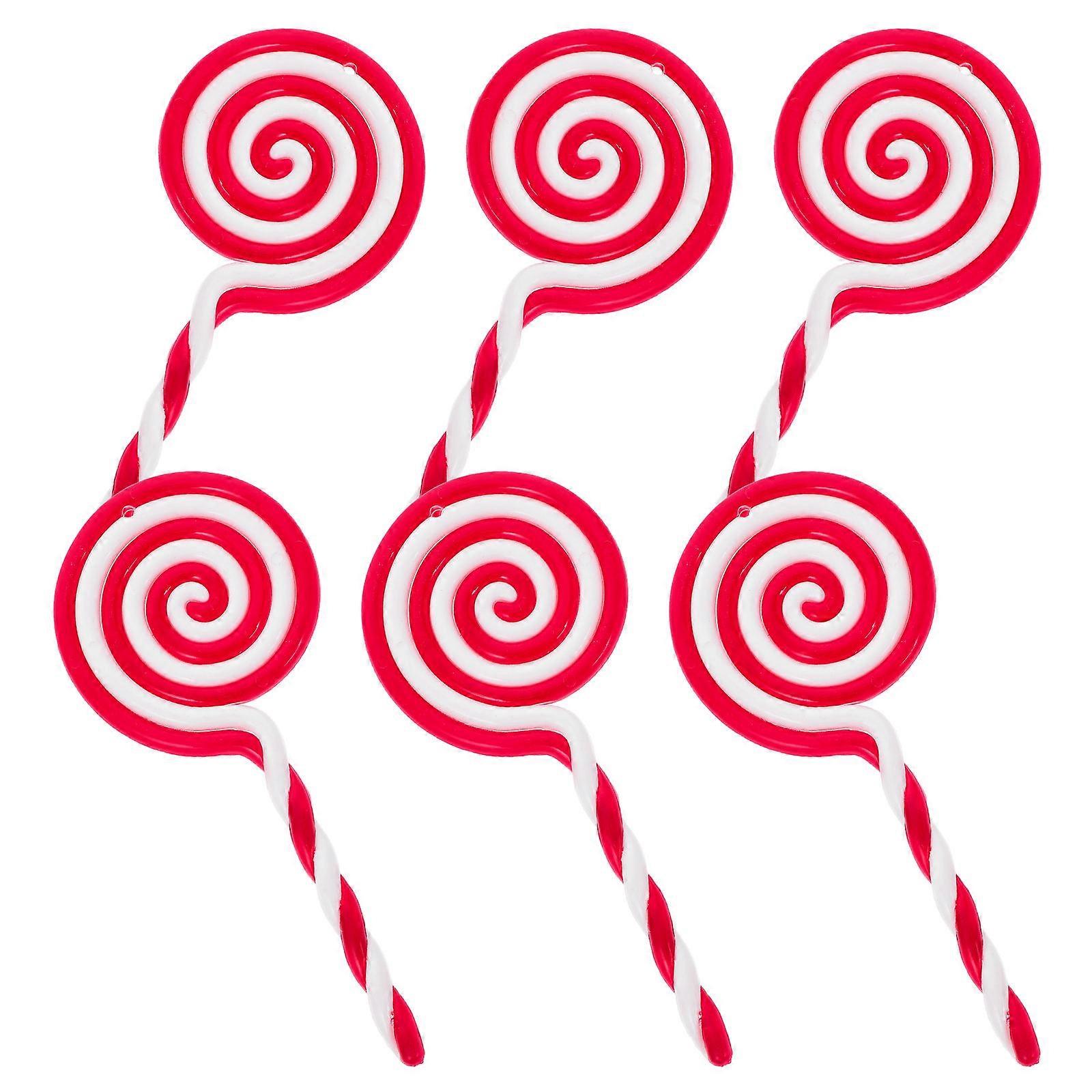 Pink Lollipop Prop for Decoration Made from PP Stable Adorable and Funny 6pcs