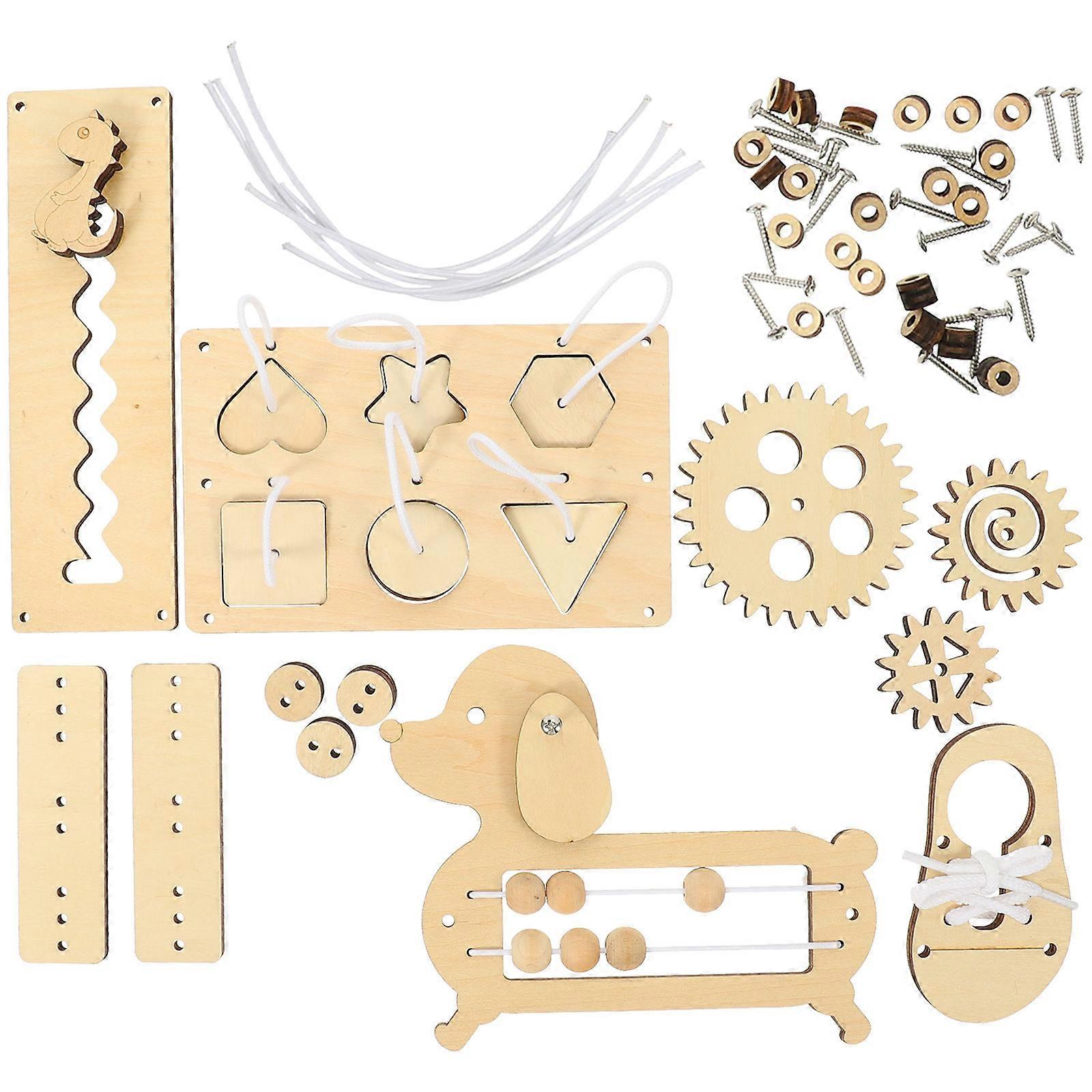 Interactive Busy Board Educational Toy For Children 6Sets Indoor Outdoor Use DIY Assemble Develops Creativity