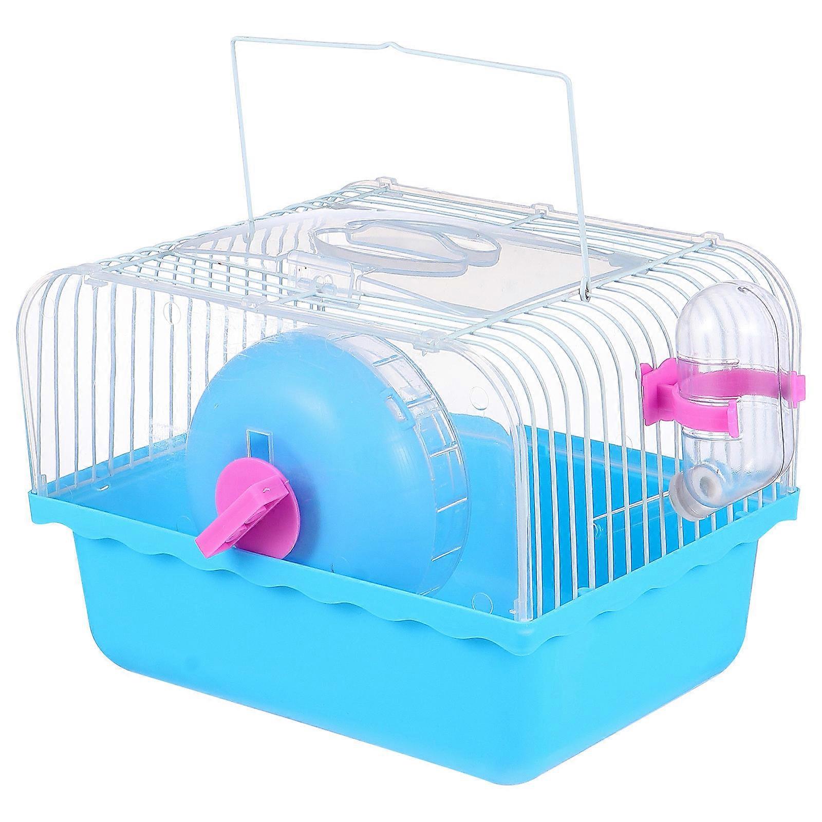 Portable Hamster House with Leakproof Water Bowl – Transparent Durable Cage for Small Pets – Ideal for Hamsters, Gerbils, and Rats – Easy to Clean &