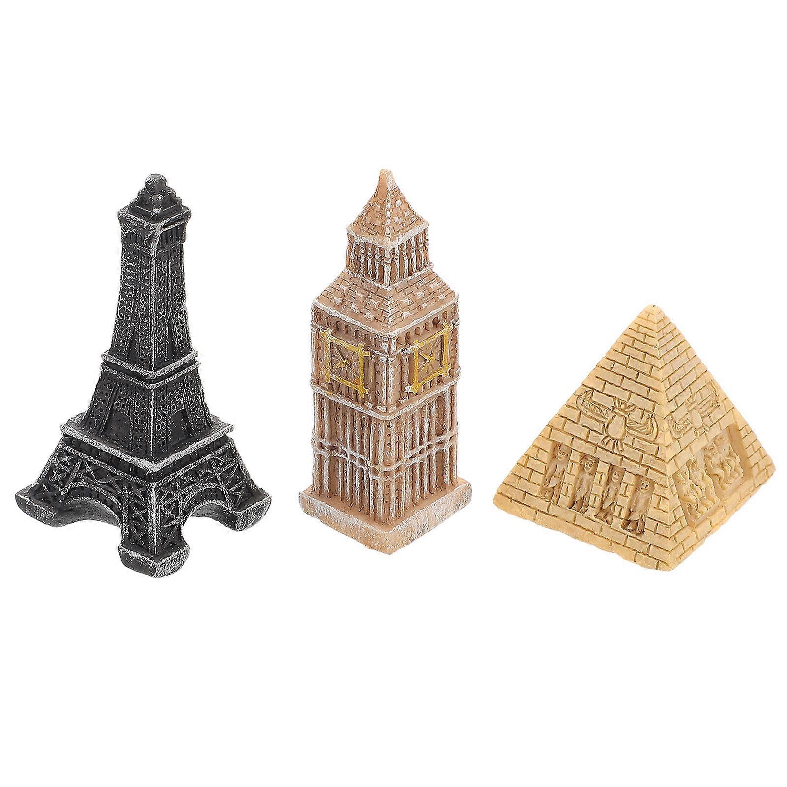 3pcs Miniature Scene Accessories Desktop Decoration Model Train Scenery Architecture Model Materials Ancient Egypt Pyramid Statue Pyramid Party