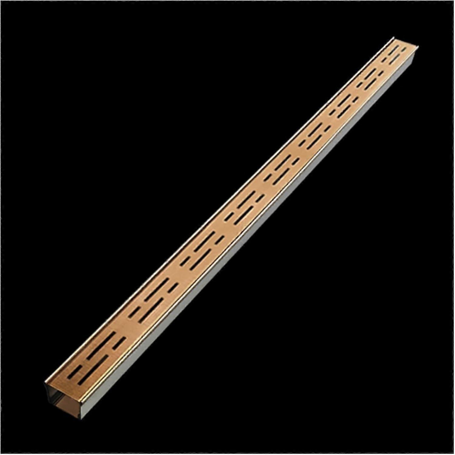 304 Stainless Steel Rose Gold Drainage System for Bathroom - Efficient Floor Drain with Removable Grates (W5cm x H3cm x L100cm)