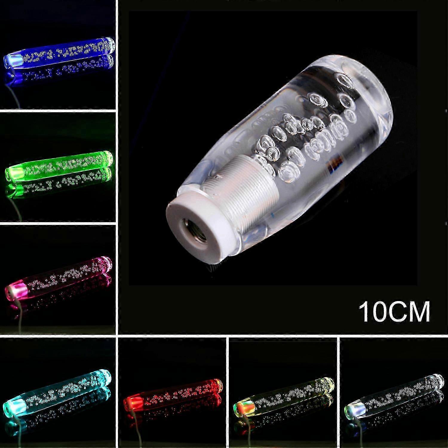 LED Light RGB Shift Knob Stick Crystal Transparent Bubble Gear