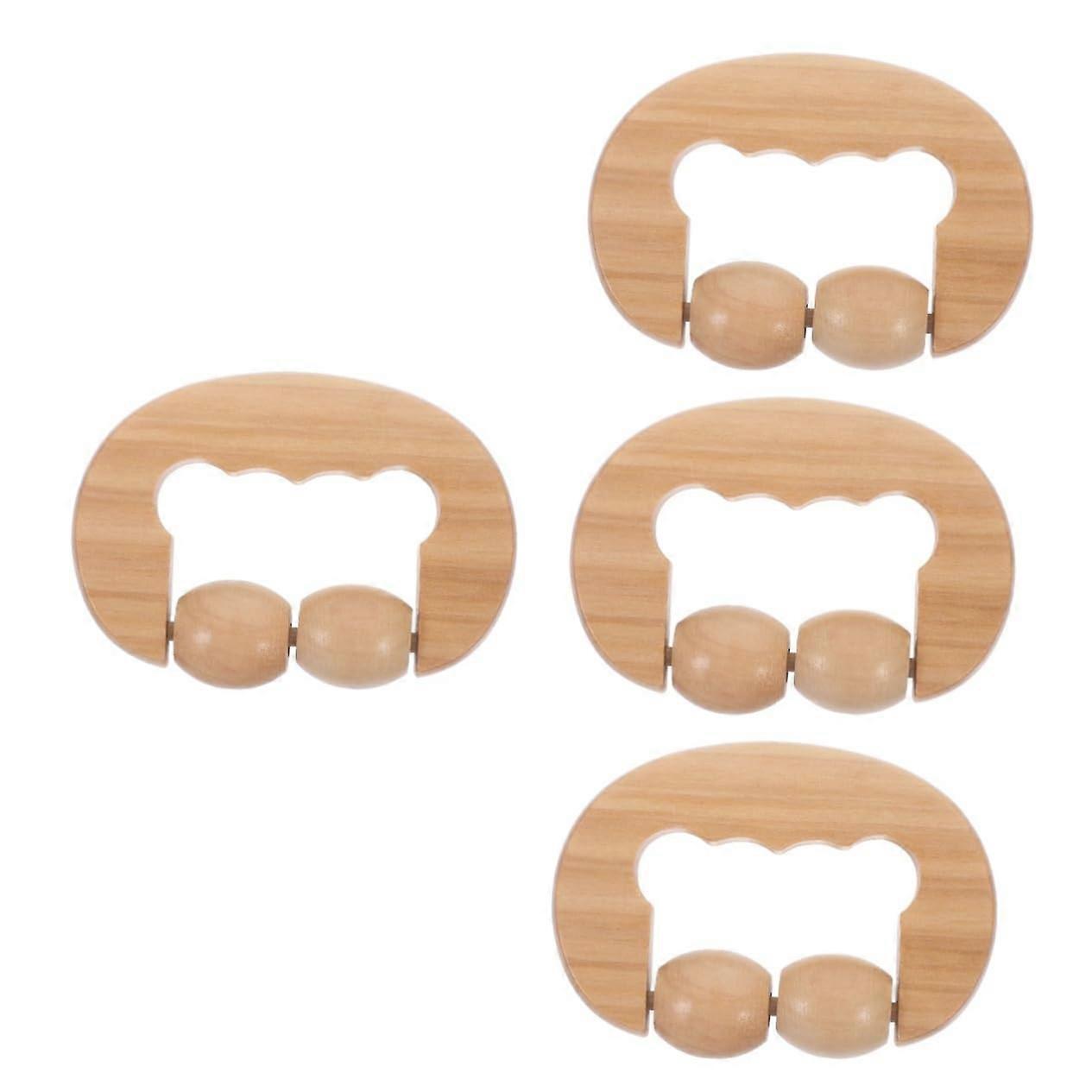 Massage Roller, Face Roller, Foot Massage Rollers, Leg Roller, Wood 11.30X8.00X2.50CMx4pcs