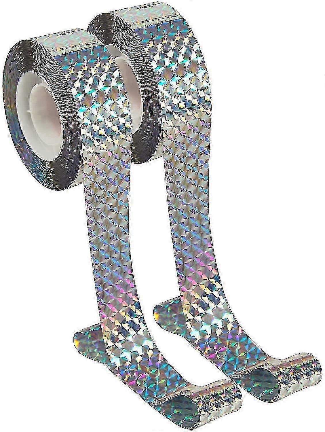 Bird Scare Tape with Reflective Deterrent for Gardens & Farms - Bird Repellent Tape 2 Pack