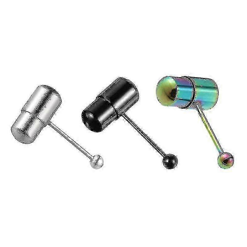 3 stk vibrerende rustfritt stål vektstang tunge ring piercing smykker