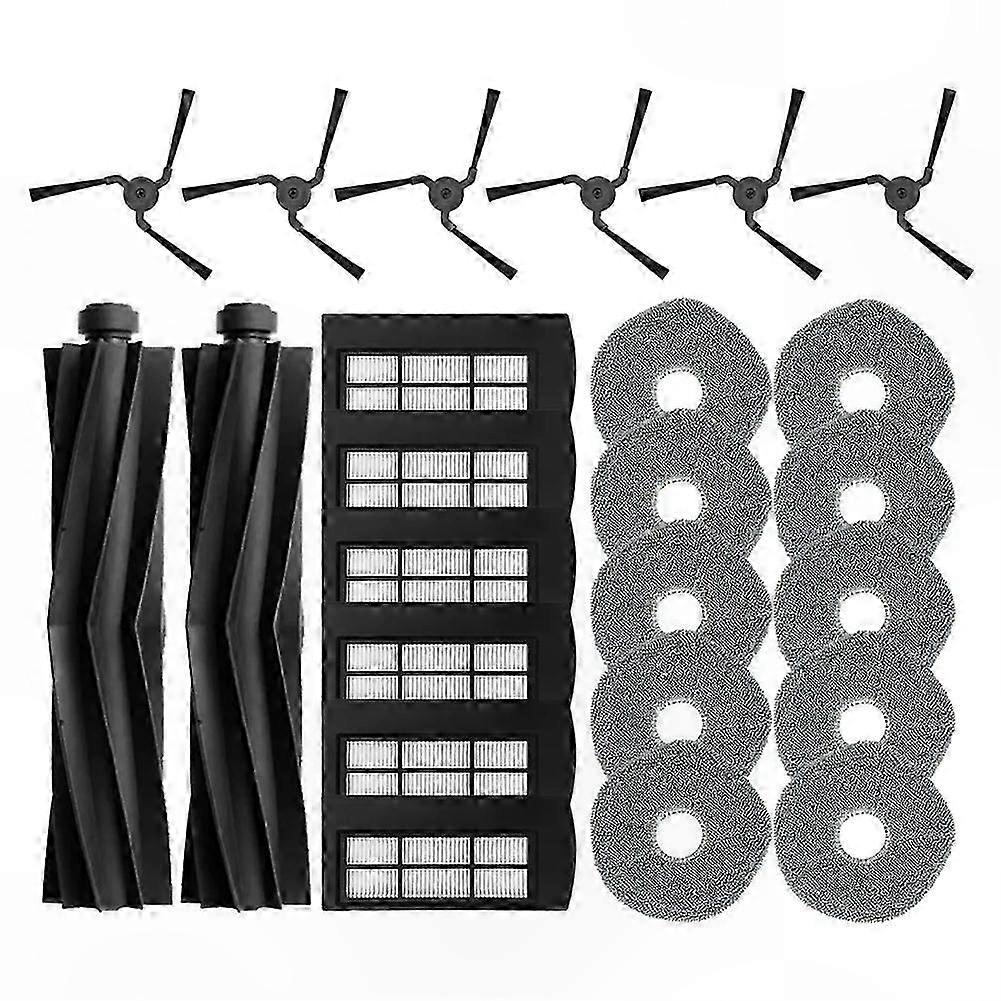 Robotic Vacuum Main Brush with HEPA Filter and Microfiber Cloth for Enhanced Cleaning Performance