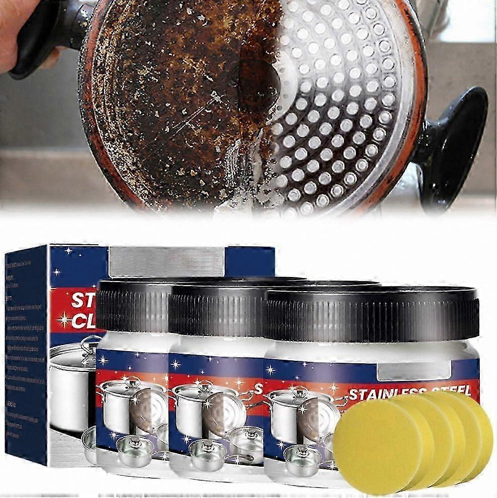 Nano Stainless Steel Cleaner Paste for Grease, Oven, Sink, Metal Polish with Advanced Technology for Easy Cleaning and Shining Surfaces