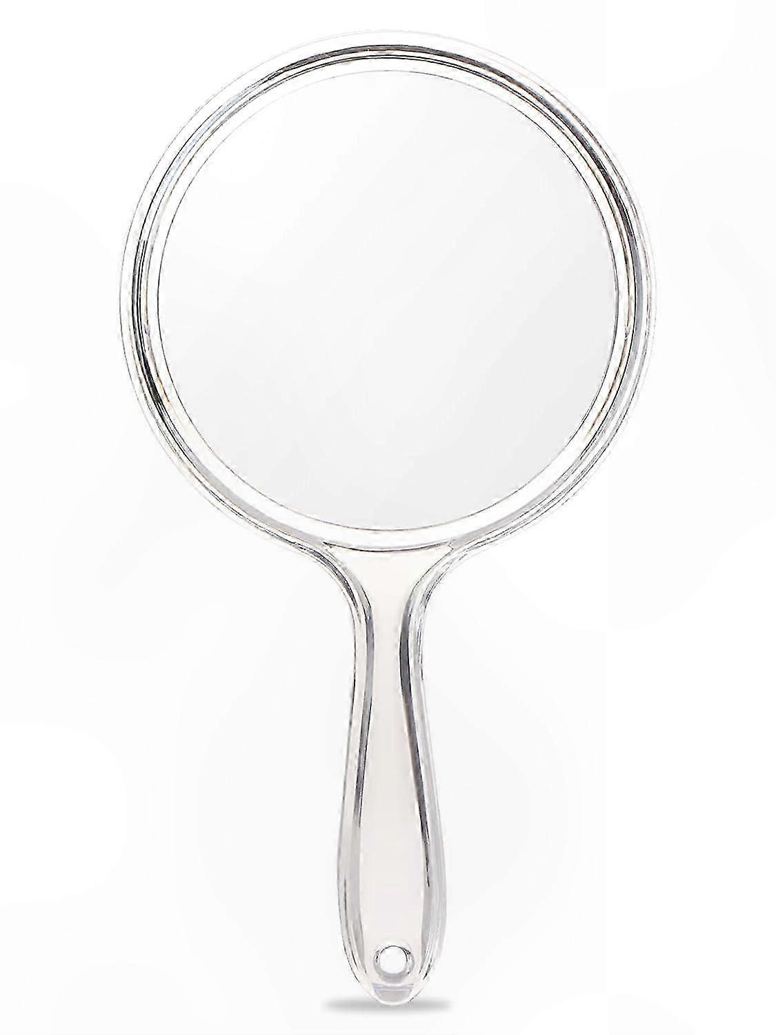 Dual-Sided Makeup Mirror with 1X/2X Magnification, Clear Handheld Mirror with Comfortable Handle