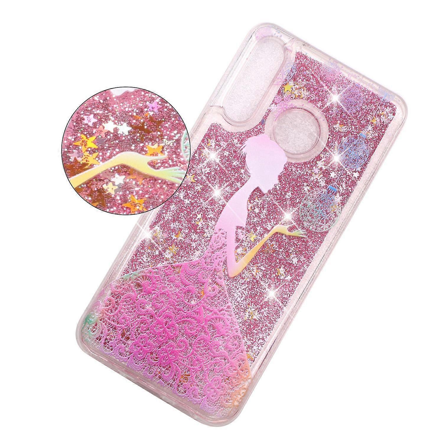 Embossed Pattern Glitter Powder Quicksand TPU Phone Shell for Huawei P30 Lite - Pretty Girl