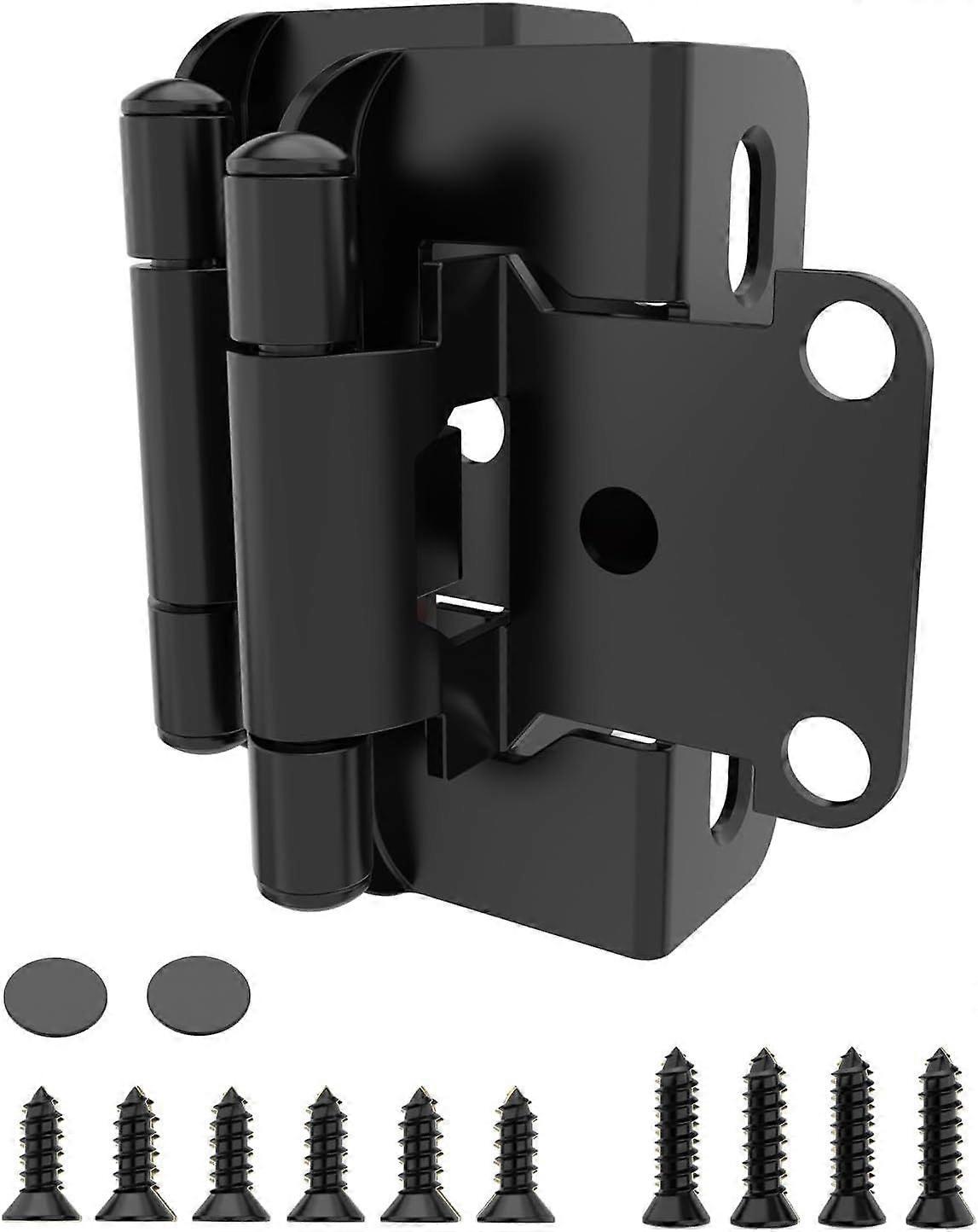 10 Pack | 1/2 inch Overlay Semi Partial Wrap Around Cabinet Hinges, Self Closing