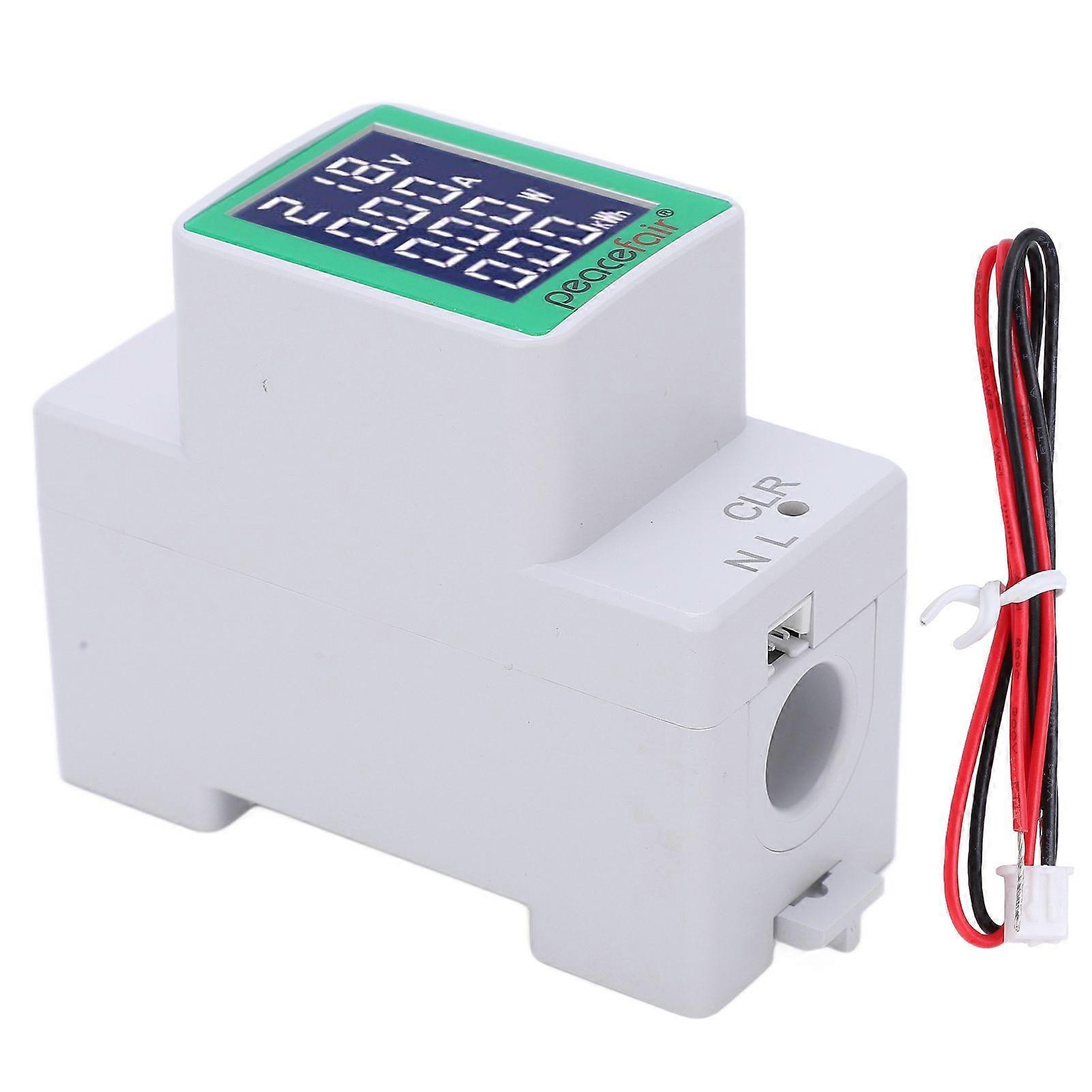 PZEM008 LCD Digital Display Ammeter Voltmeter Multifunctional Rail Wattmeter AC 50300V